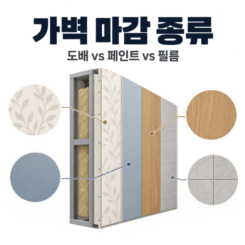 가벽 마감 종류, 도배와 페인트 중 뭐가 맞을까?