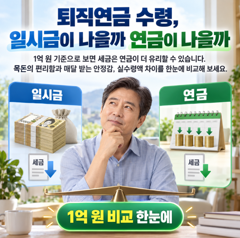 '퇴직연금' 수령방법 일시금 연금 수령액 비교