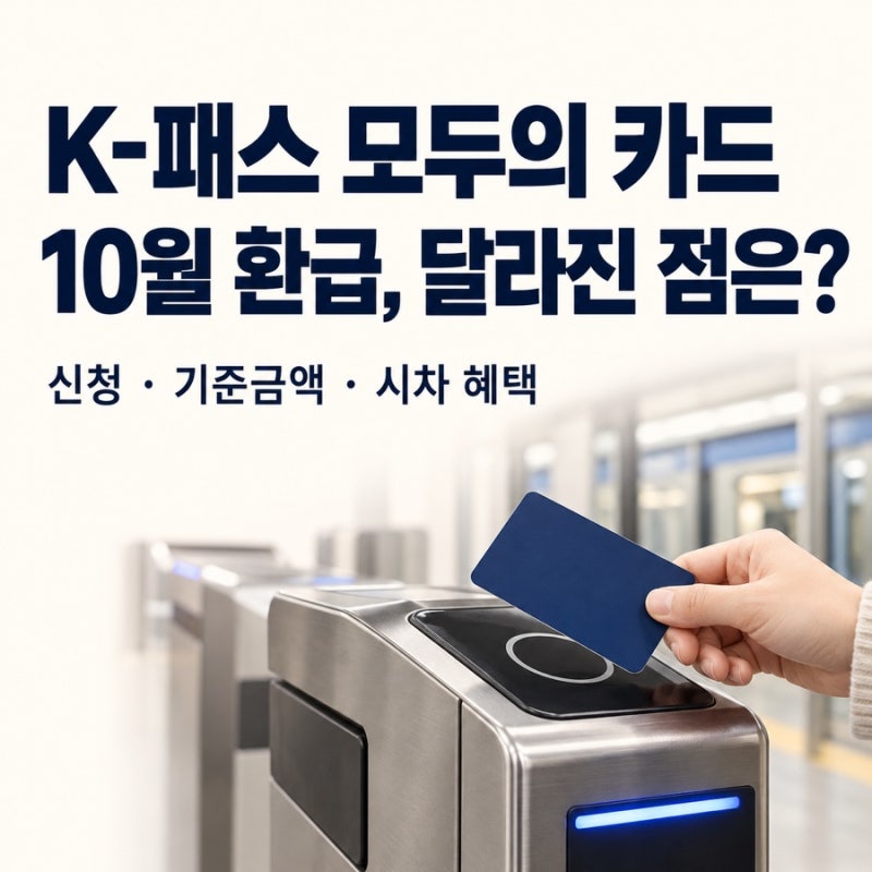 K패스 모두의카드, 10월 환급 기준과 신청 방법 정리