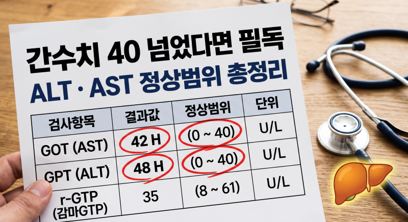 "간수치 40 넘었다면 필독" 건강검진 ALT AST 정상범위와 지방간 의심 기준 총정리