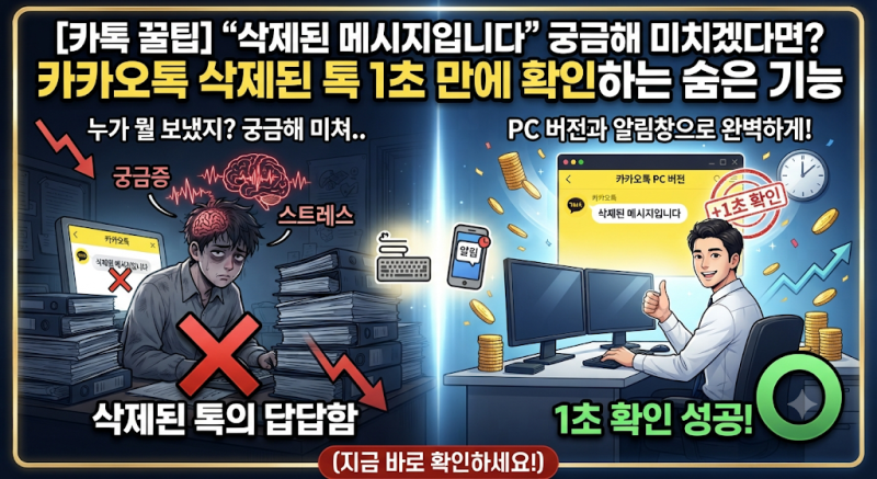 "삭제된 메시지입니다" 궁금해 미치겠다면? 카카오톡 삭제된 톡 1초 만에 확인하는 숨은 기능