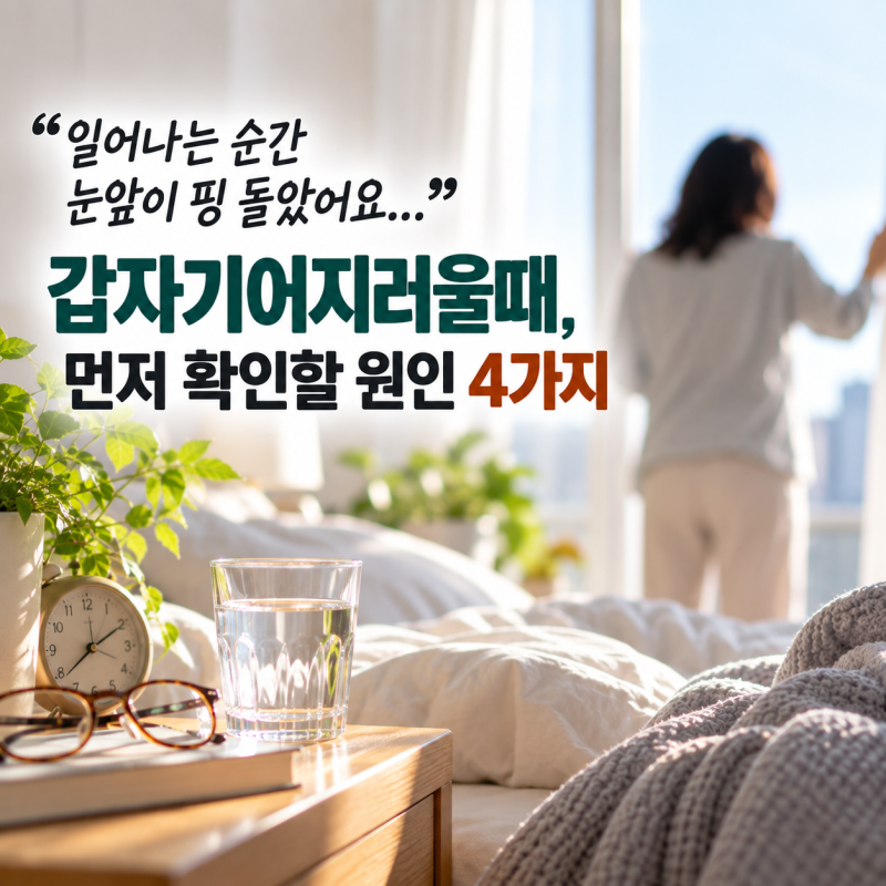 “일어나는 순간 눈앞이 핑 돌았어요...” 갑자기어지러울때, 먼저 확인할 원인 4가지