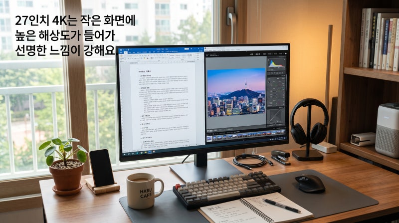 작업용·영상용 4K 모니터 27인치 32인치 뭐가 맞을까?