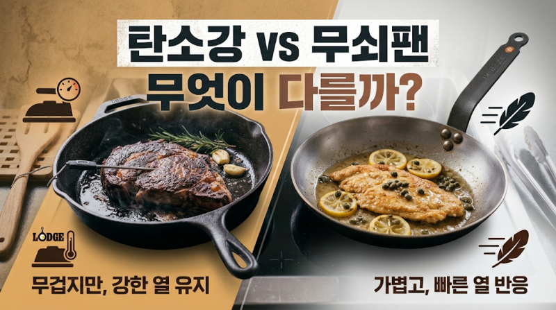 탄소강 팬과 무쇠팬 중 어떤 팬을 고를까?