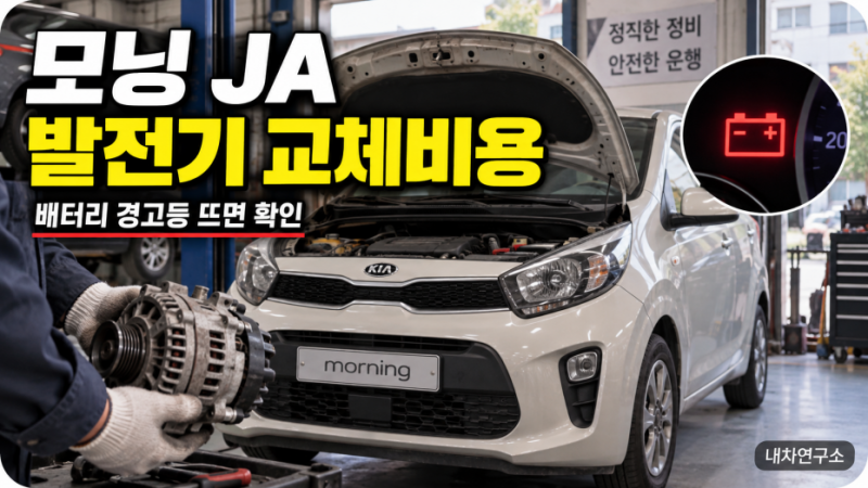 모닝 JA 발전기 교체비용, 배터리 경고등·시동 안 걸림이면 알터네이터 가격부터 확인하세요