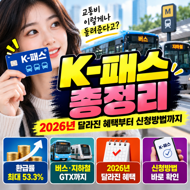 K패스 2026년 뭐가 달라졌을까? 모두의카드 환급률·신청방법 총정리