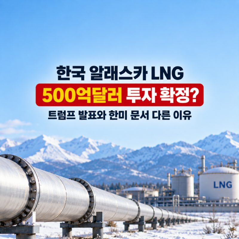 한국 알래스카 LNG 500억달러 투자 확정? 트럼프 발표와 한미 팩트시트 다른 이유