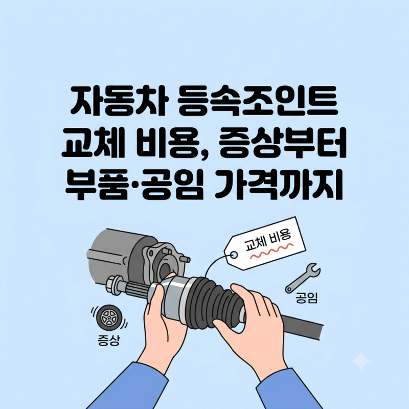 자동차 등속조인트 교체 비용, 증상부터 부품·공임 가격까지