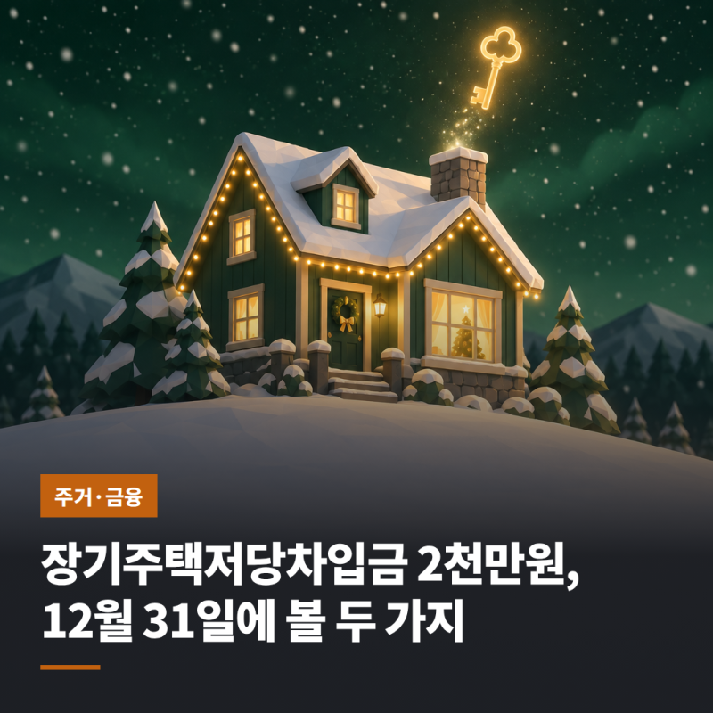 장기주택저당차입금 2천만원, 12월 31일에 볼 두 가지