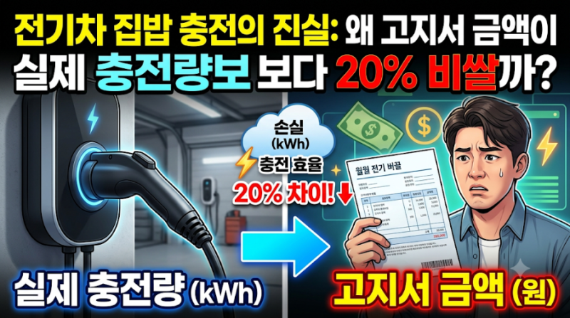 전기차 집밥 충전의 진실: 왜 고지서 금액이 실제 충전량보다 20% 비쌀까?