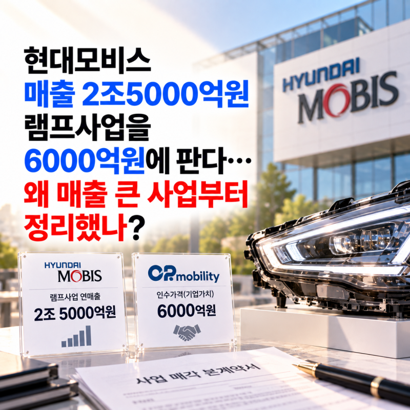 현대모비스 매출 2조5000억원 램프사업을 6000억원에 판다…왜 매출 큰 사업부터 정리했나?