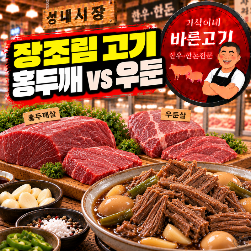 소고기 장조림 부위, 홍두깨살과 우둔살 중 어떤 고기가 덜 퍽퍽할까?