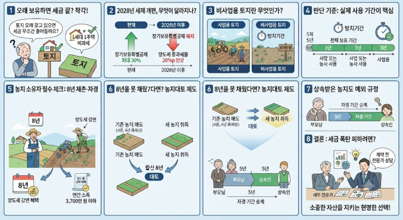 토지·농지 보유자 주목! 2028년 비사업용 토지 세법 개정 내용