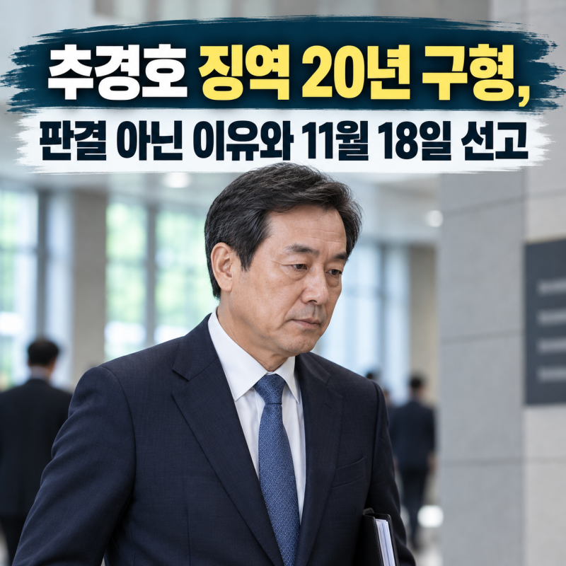 추경호 징역 20년 구형, 판결 아닌 이유와 11월 18일 선고