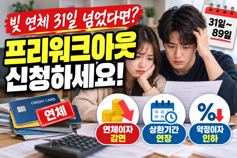 카드값·대출 연체 중이라면?!!!"프리워크아"신청조건·이자감면·신청방법 총정리