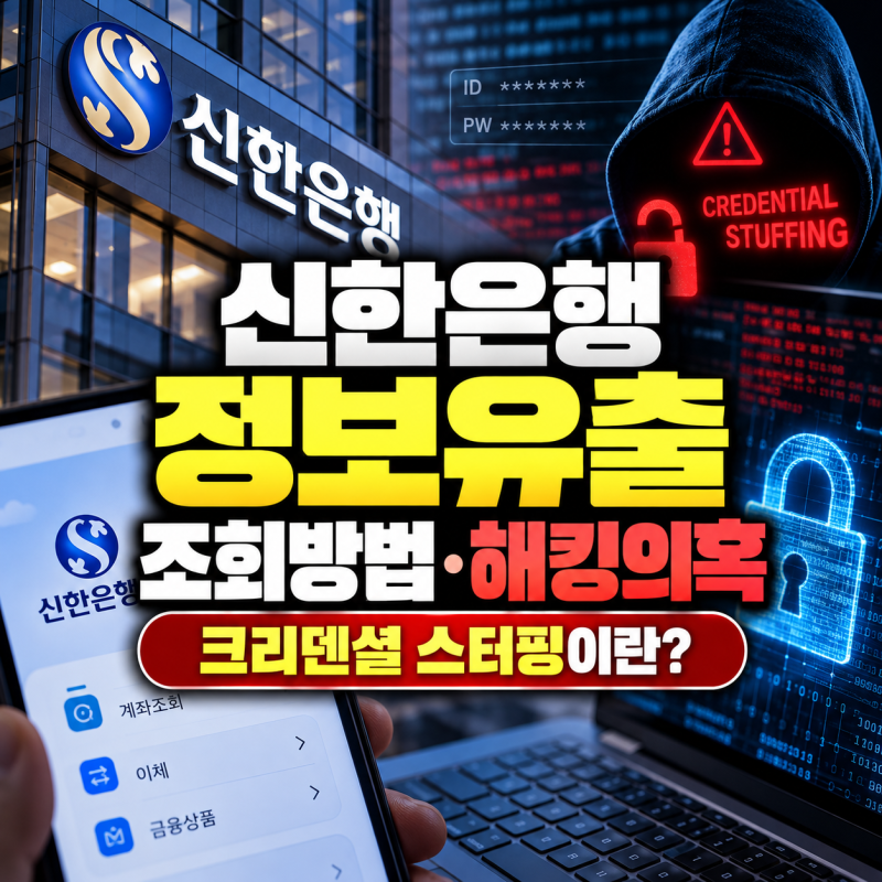 신한은행 정보유출 조회 방법 크리덴셜 스터핑 해킹 의혹