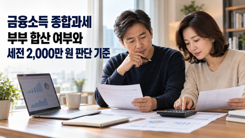 금융소득 2,000만 원 초과 시 부부 따로 계산할까? 세전 기준과 증여 주의점