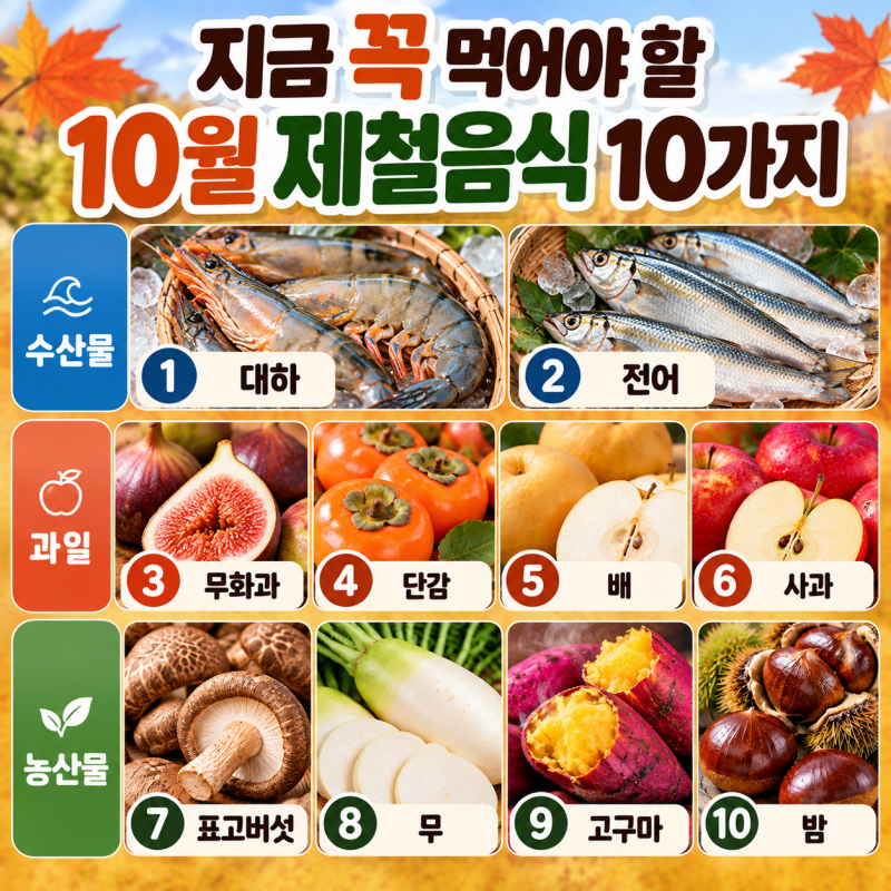 지금 꼭 먹어야 할 '10월 제철음식' 10가지