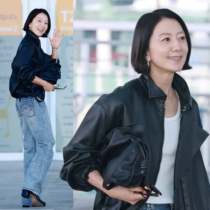 내일모레 환갑맞아? 가죽자켓도 씹어먹은 59세 여자 연예인 공항패션