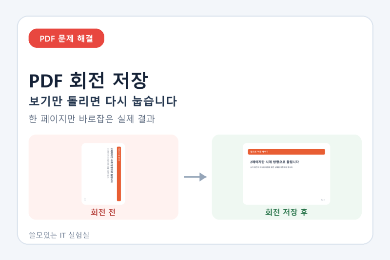 PDF 회전 저장이 안 될 때, 보기 회전과 파일 회전은 다릅니다