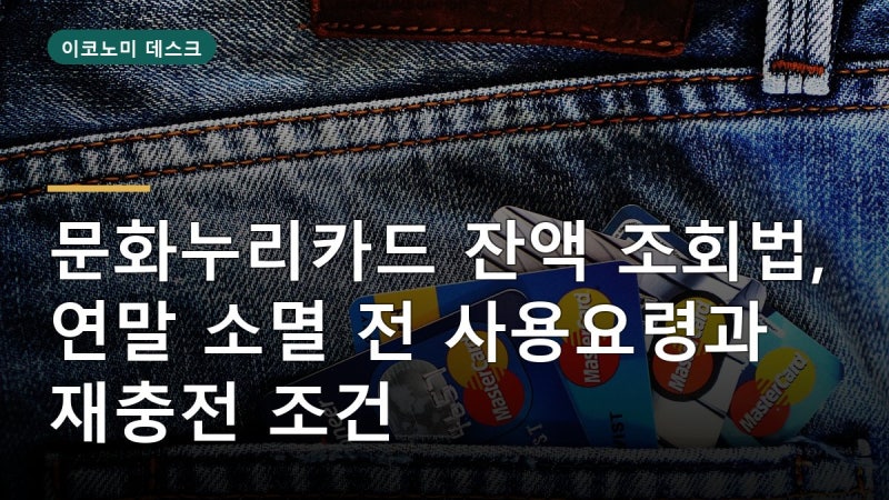 “잔액 남았는데 어떡하지?” 문화누리카드 연말 소멸 전 꼭 써야 하는 방법