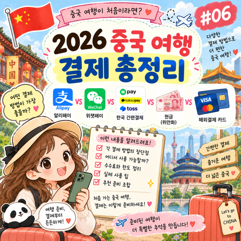 중국 여행이 처음이라면 #06 2026 중국 여행 결제 총정리알리페이 vs 위챗페이 vs 한국 간편결제....