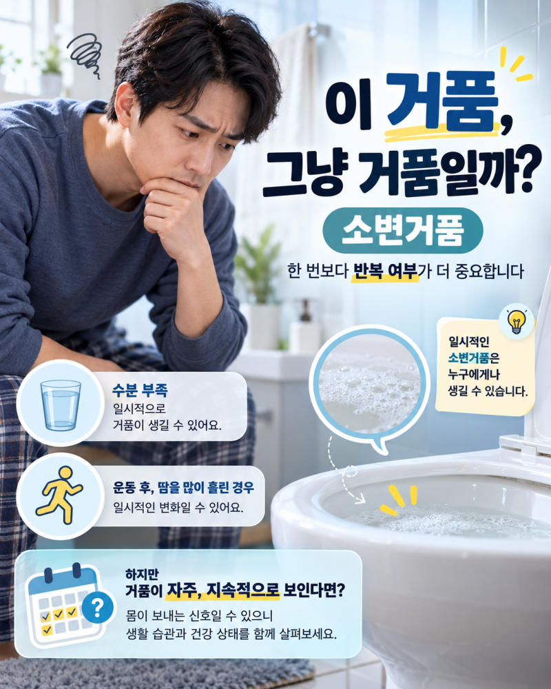 소변거품 많으면 콩팥 문제? ‘한 번’보다 이것을 보세요