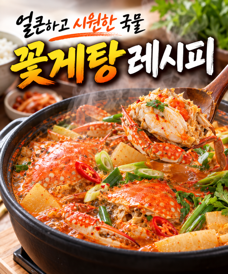 꽃게탕 레시피｜얼큰하고 시원한 꽃게탕 끓이는 법