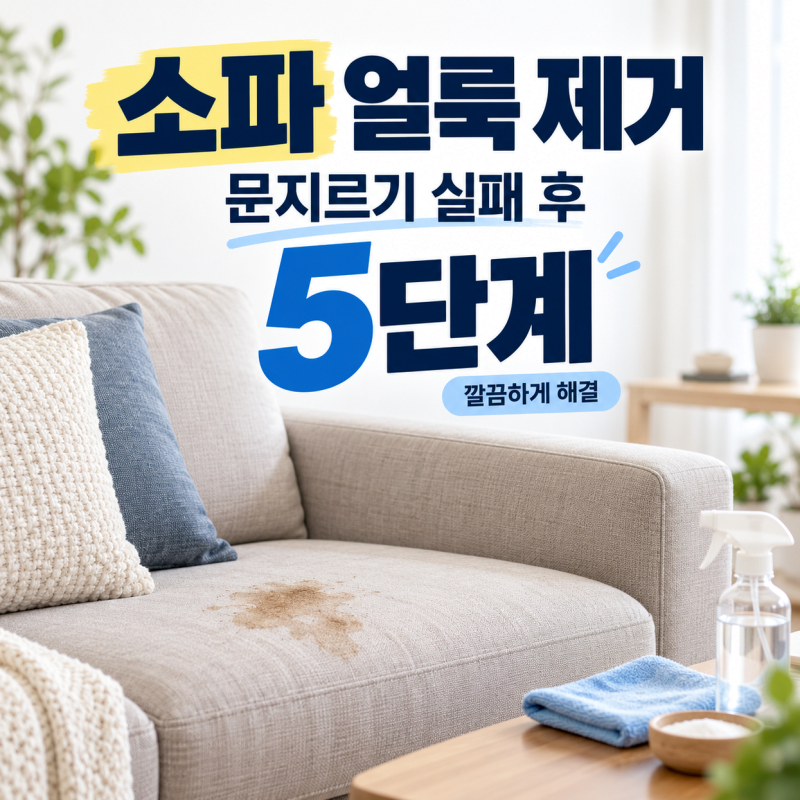 소파 얼룩 제거, 문지르기 실패 후 5단계