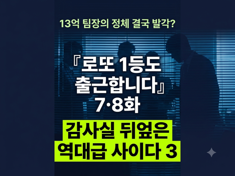 13억 팀장의 정체 결국 꼬리 밟혔다? 티빙 『로또 1등도 출근합니다』 7화8화 줄거리 및 사이....