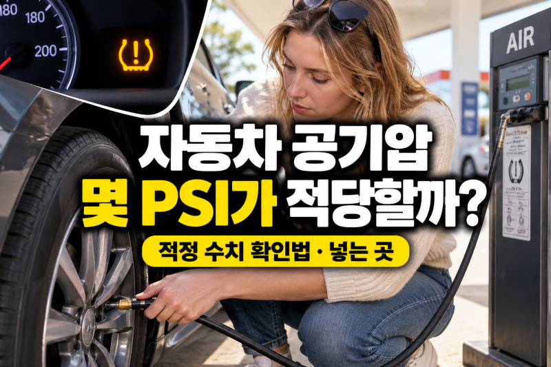 자동차 공기압 몇이 적당할까 가을 겨울 타이어 적정 수치 확인법과 경고등 대처법