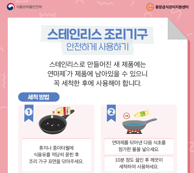 새 스텐 냄비, 식용유로 닦고 설거지했더니.. 첫 세척은 이 순서 대로