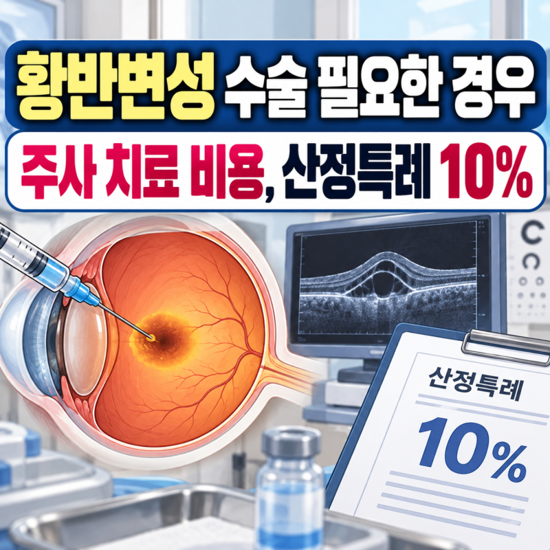 황반변성 수술 필요한 경우와 주사 치료 비용, 산정특례 10% 확인