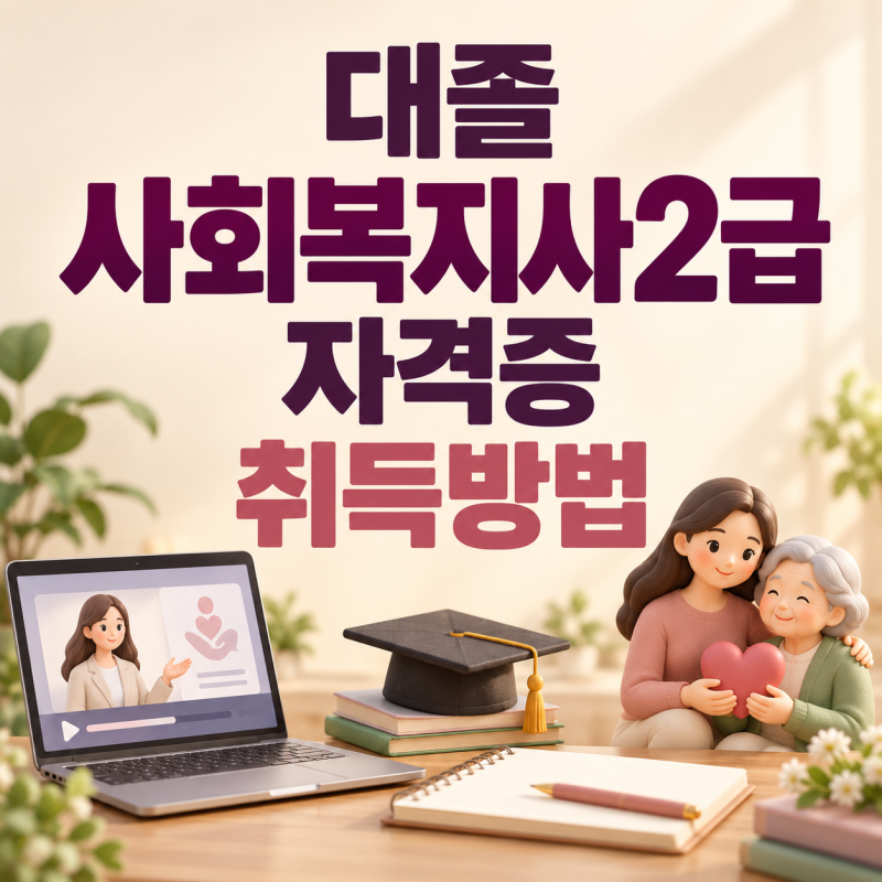 대졸 사회복지사2급자격증취득방법, 온라인으로 과목 이수한 후기