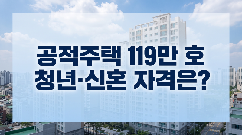 공적주택 119만 호 주거안정플랜, 남들보다 먼저 챙겨야 할 청년·신혼부부 우선공급 자격