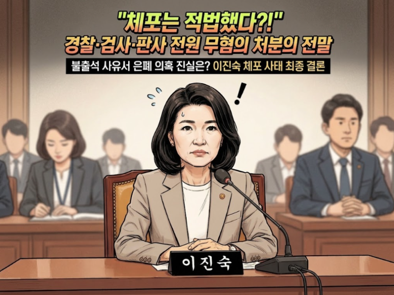 "이진숙 체포 적법했나?" 검찰, 경찰·검사·판사 전원 '불기소'… 불출석 사유서 은폐 의혹도 ....