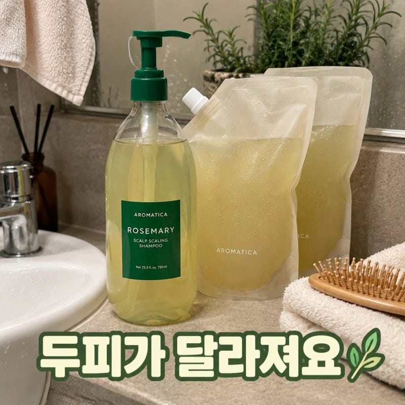 아로마티카 로즈마리 스칼프 스케일링 샴푸 대용량 리필 세트 비건 탈모 완화 특징 정리 리....