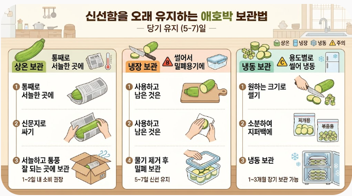 “애호박은 꼭지를 위로 두세요”…한국인 90%가 몰랐던 애호박 오래 보관하는 진짜 꿀팁