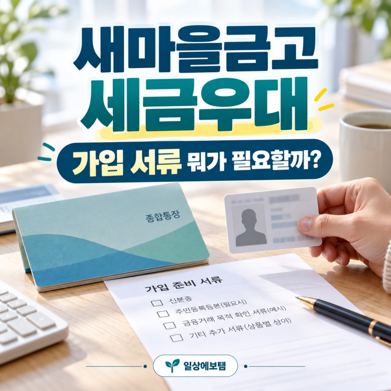 새마을금고 세금우대 가입할 때 필요한 서류, 신분증만 가져가면 될까?