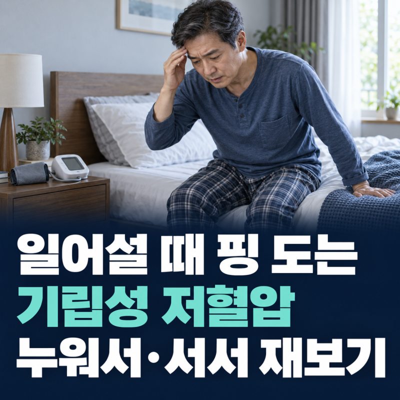 기립성 저혈압, 일어날 때 핑 돌면 누워서·서서 혈압 확인