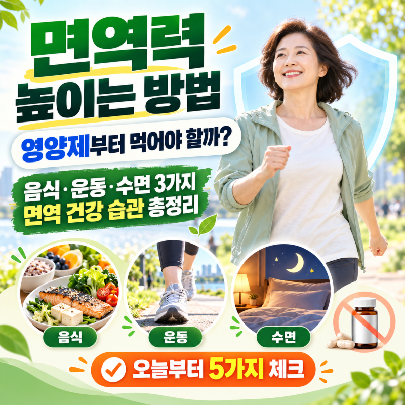 면역력 높이는 방법, 음식부터 운동·수면·영양제까지 총정리