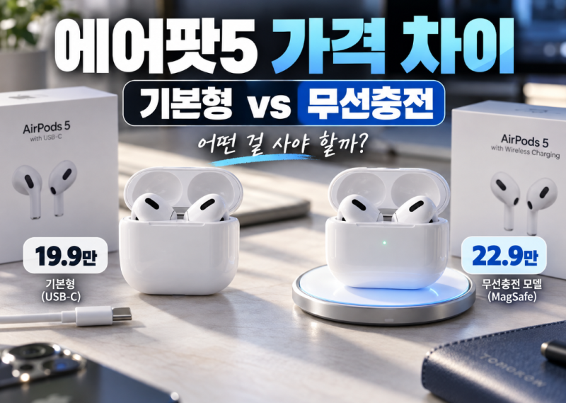 에어팟5 가격 차이｜기본형·무선충전 모델 어떤 걸 사야 할까?