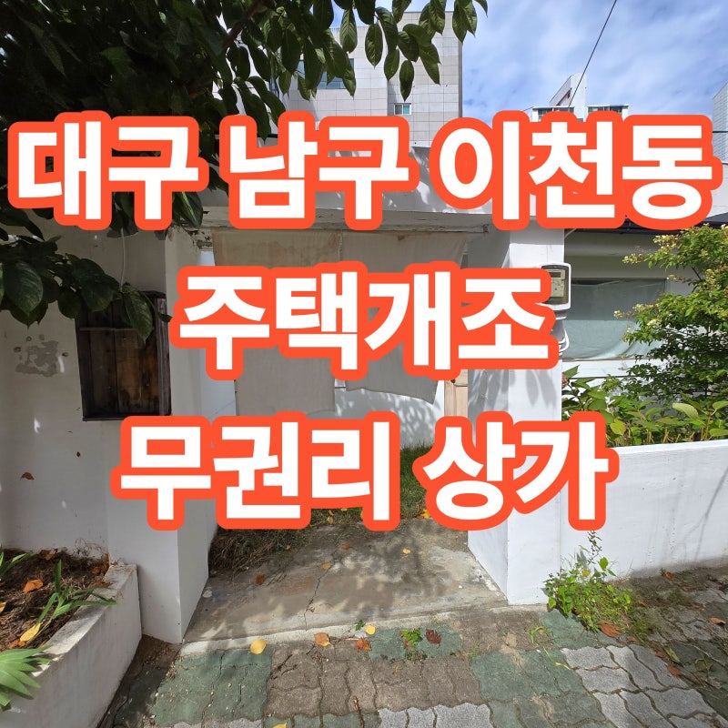 대구상가임대 남구 이천동 주택개조 건물단독 마당 예쁜 곳