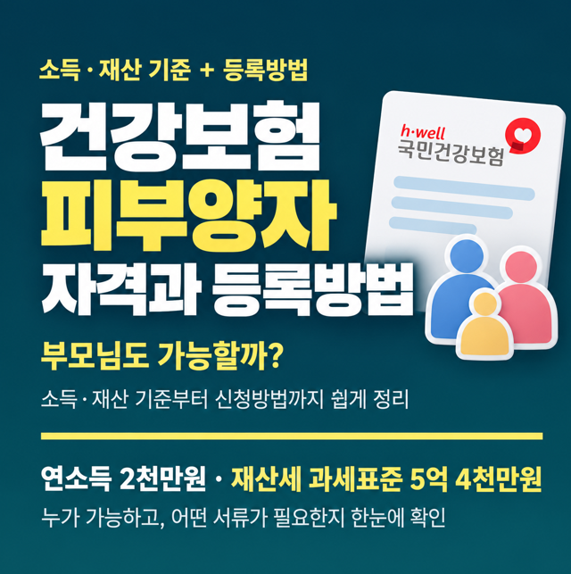 건강보험 피부양자 자격 확인방법및 등록방법