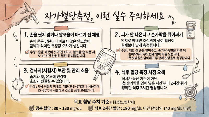 매일 재는 혈당, 혹시 이 실수를 하고 계시나요? 정확한 혈당측정기 사용법 5가지
