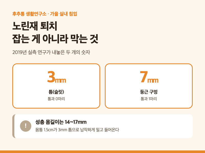 노린재 퇴치, 잡는 게 아니라 3mm를 막는 겁니다