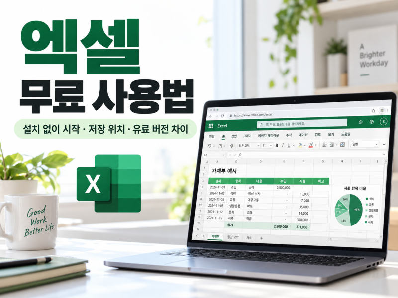 엑셀 무료 사용법｜웹 버전 시작·저장·설치형 차이