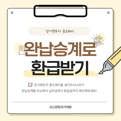 현대캐피탈 장기렌트 중도해지,납부에서 환급으로 바꾸는 방법