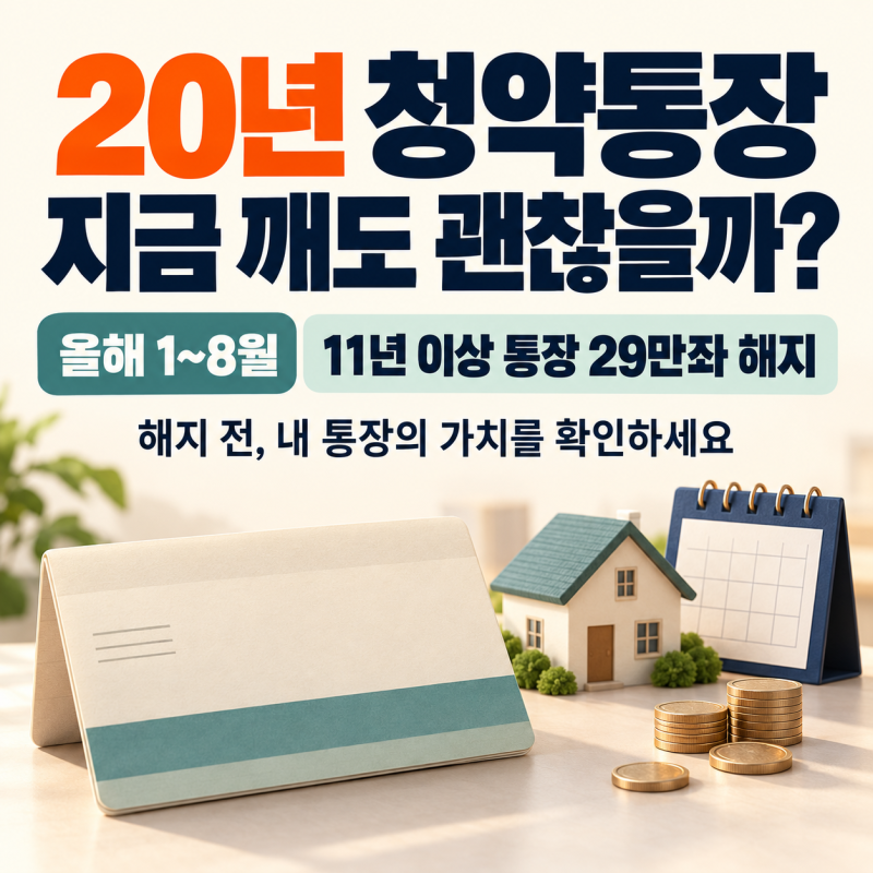 20년 청약통장 해지하면 가입기간도 사라질까? 다시 가입할 때 불이익 정리