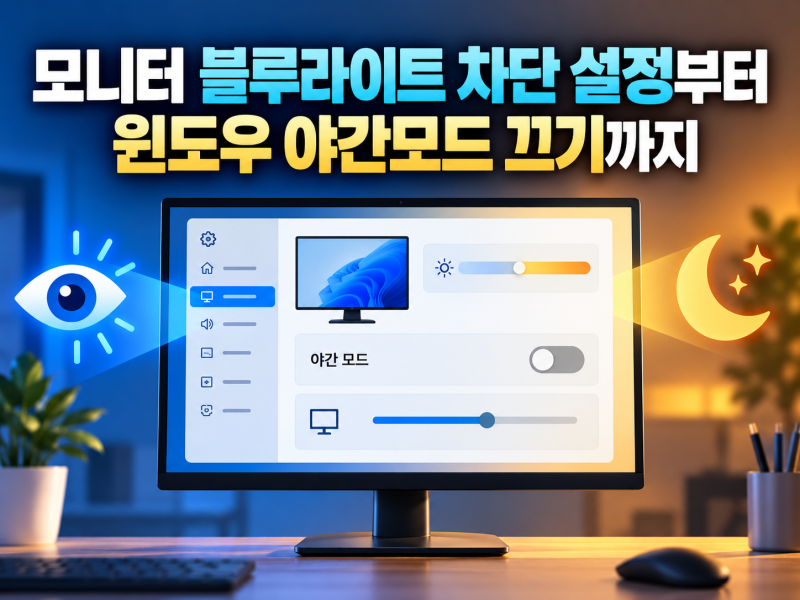 모니터 블루라이트 차단 설정부터 윈도우 야간모드 끄기까지